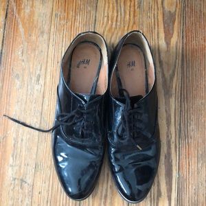 Black patent brogues/dress shoes size 40